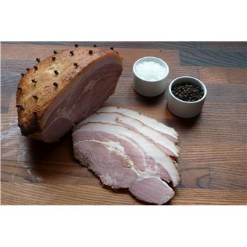 Cooked glazed picnic ham joint