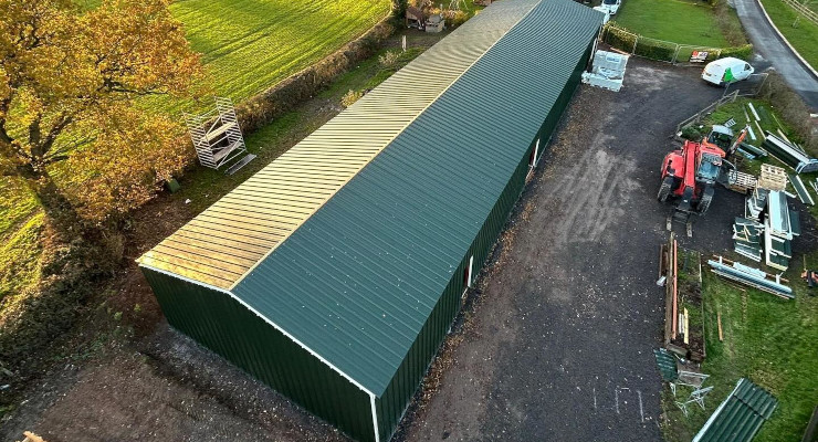 aerial view of new farm shop